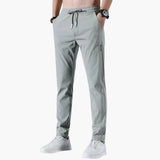 Men's Stretch Trousers with Waistband and Straight Leg