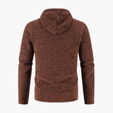 Men's Knitted Jacket with Hood and Zipper