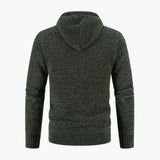 Men's Knitted Jacket with Hood and Zipper
