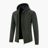 Men's Knitted Jacket with Hood and Zipper