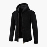 Men's Knitted Jacket with Hood and Zipper