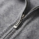 Men's Cardigan with Zipper and Ribbed Collar