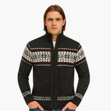 Men's Zip-Up Cardigan with Stand-Up Collar