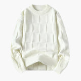 Men's Knit Sweater with Check Pattern