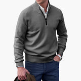 Men's Knit Sweater with Ribbed Collar
