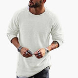 Men's Knitted Sweater with Round Neck and Ribbed Cuffs
