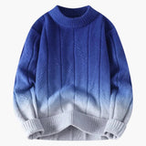Men's Knit Sweater with Crew Neck and Gradient