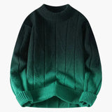 Men's Knit Sweater with Crew Neck and Gradient