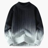 Men's Knit Sweater with Crew Neck and Gradient