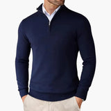 Men's Knit Sweater with Stand-Up Collar