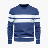 Men's Knitted Sweater with Striped Surface