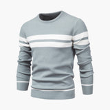 Men's Knitted Sweater with Striped Surface
