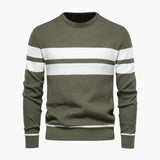Men's Knitted Sweater with Striped Surface
