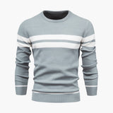 Men's Knitted Sweater with Striped Surface