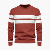 Men's Knitted Sweater with Striped Surface