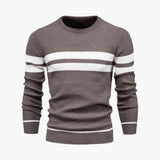 Men's Knitted Sweater with Striped Surface