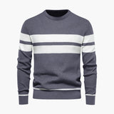 Men's Knitted Sweater with Striped Surface