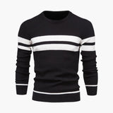Men's Knitted Sweater with Striped Surface
