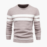 Men's Knitted Sweater with Striped Surface