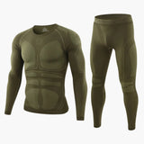 Men's Thermal Underwear Set with Long Sleeve Shirt and Pants