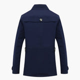 Men's Trench Coat with Button Closure and Pocket Details