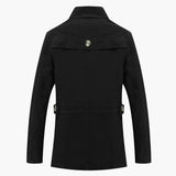 Men's Trench Coat with Button Closure and Pocket Details