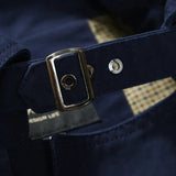 Men's Trench Coat with Button Closure and Pocket Details