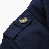Men's Trench Coat with Button Closure and Pocket Details