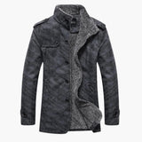 Men's Winter Jacket with Buttons and Side Pockets