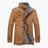 Men's Winter Jacket with Buttons and Side Pockets
