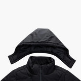 Men's Quilted Winter Jacket with Hood and Zipper