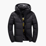 Men's Quilted Winter Jacket with Hood and Zipper