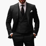 Three-Piece Men's Suit with Jacket and Vest