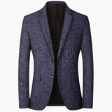 Men's Blazer with Notched Lapel and Button Closure