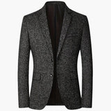 Men's Blazer with Notched Lapel and Button Closure