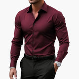 Men's Long Sleeve Shirt with Collar and Button Closure