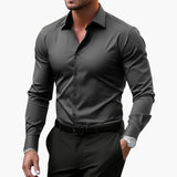 Men's Long Sleeve Shirt with Collar and Button Closure