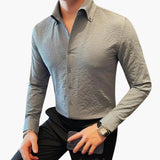 Men's Shirt with Kent Collar and Long Sleeves