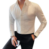 Men's Shirt with Kent Collar and Long Sleeves