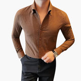 Men's Shirt with Kent Collar and Long Sleeves