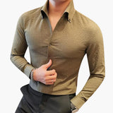 Men's Shirt with Kent Collar and Long Sleeves