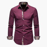 Men's Shirt with Button Closure and Patterned Cuffs