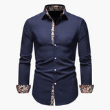 Men's Shirt with Button Closure and Patterned Cuffs