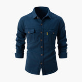 Men's Shirt with Button Placket and Chest Pockets