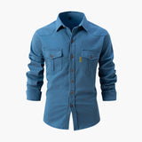 Men's Shirt with Button Placket and Chest Pockets
