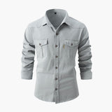 Men's Shirt with Button Placket and Chest Pockets