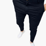 Men's Trousers with Belt Loops and Tapered Legs
