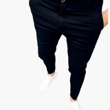 Men's Trousers with Belt Loops and Tapered Legs