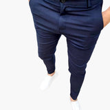 Men's Trousers with Belt Loops and Tapered Legs