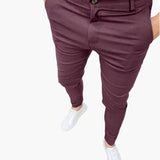 Men's Trousers with Belt Loops and Tapered Legs